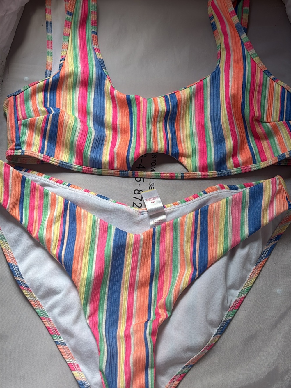 Rainbow Striped Bikini Set - Vibrant Multicolor